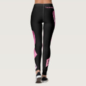 Leggings Mots d'alimentation rose ruban Personnalisez le Mo (Dos)