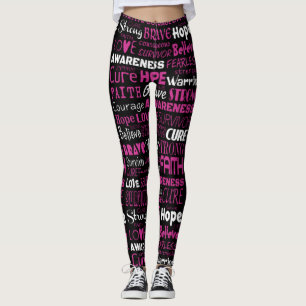 Leggings Mots De Sensibilisation... Cancer Du Sein
