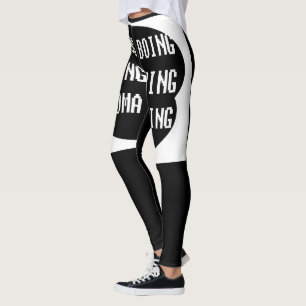 Leggings Mots de texte sur le design noir et blanc amusant
