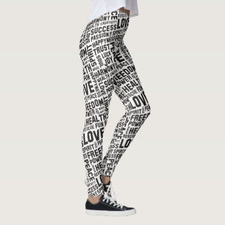 Leggings Mots d'esprit / Affirmations noir + votre fond.