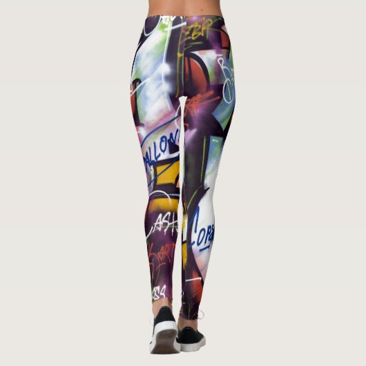 Leggings Mots Graffiti colorés (Dos)