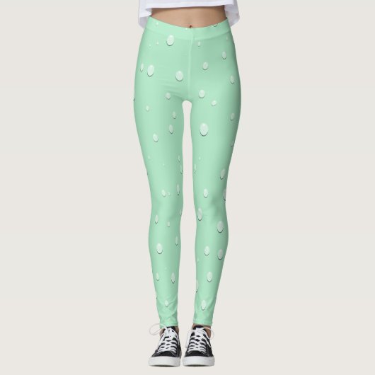 Leggings Mousse de mer vert avec gouttelettes d'eau Regarde (Devant)