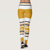 Leggings Moutarde blanche de noir tribal ethnique de motif (Dos)
