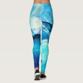 Leggings mouvement bleu Abstrait : composition fractale. (Dos)