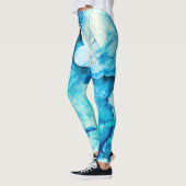 Leggings mouvement bleu Abstrait : composition fractale. (Gauche)