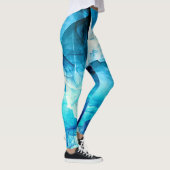 Leggings mouvement bleu Abstrait : composition fractale. (Droite)