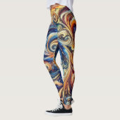 Leggings Mouvement coloré Art Abstrait (Gauche)