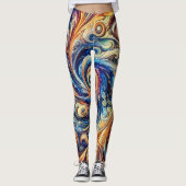 Leggings Mouvement coloré Art Abstrait (Devant)