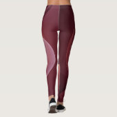 Leggings Mouvement Vin Moderne Abstrait Rouge Rose Fractal  (Dos)