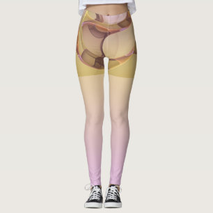 Leggings Mouvements Abstraits Art Fractal Rose Doré Moderne