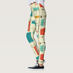 Leggings Moyenne du siècle rétro Espace atomique Age Turquo<br><div class="desc">Moyenne du siècle rétro Espace atomique Âge Turquoise Jambes rouges</div>