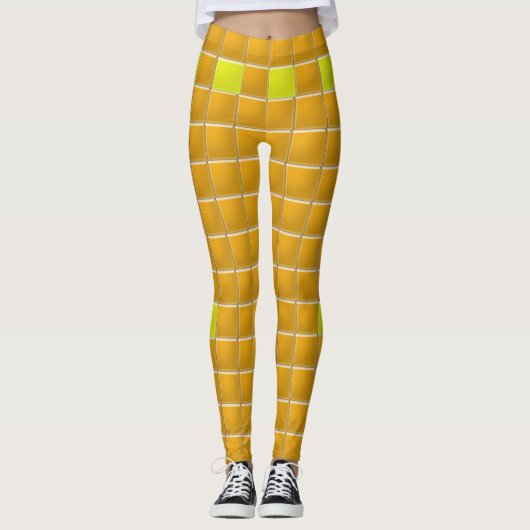 Leggings - Mozaïek Oranje Tegels (Voorkant)