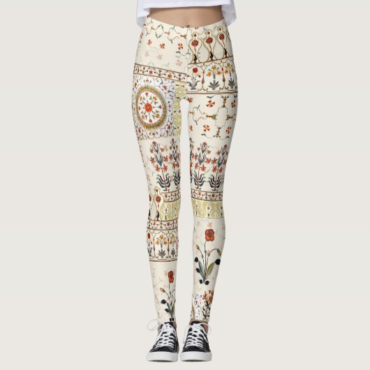 Leggings Mughal Floral Paisley : Ethnic Digital Elegance. (Devant)