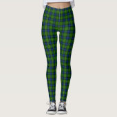 Leggings Muir Moore tartan vert bleu plaid (Devant)