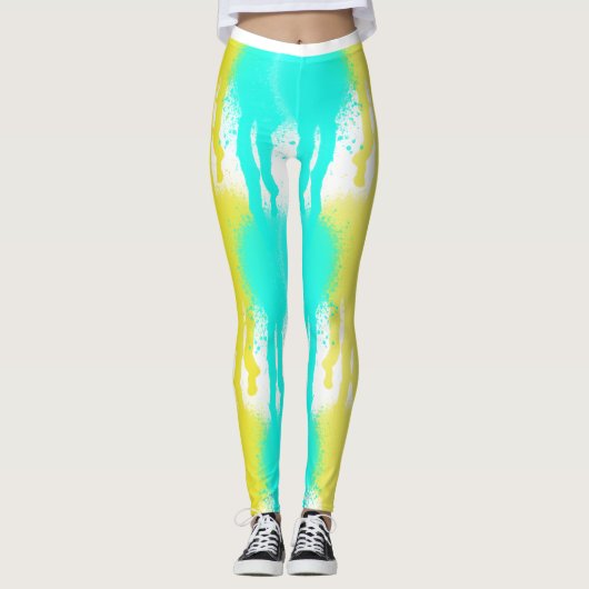 Leggings Multi-color Splatter Running Paint (Voorkant)