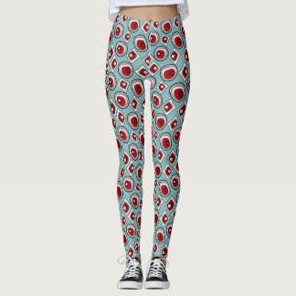 Leggings Multi-colored circles and rings retro sixties 