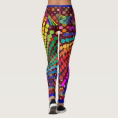 Leggings Multi-couleur Abstrait avec mode bleue (Dos)