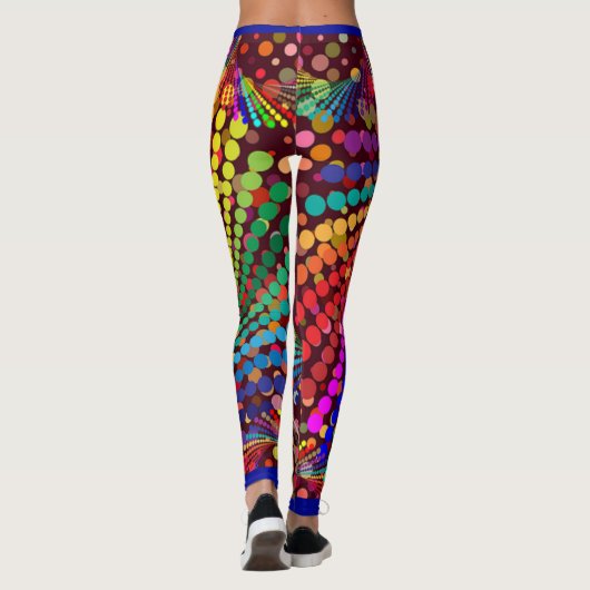 Leggings Multi-couleur Abstrait avec mode bleue (Dos)