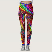 Leggings Multi-couleur Abstrait avec mode bleue (Devant)