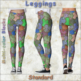 LEGGINGS - Multi-Kleur Blokken - Standaard