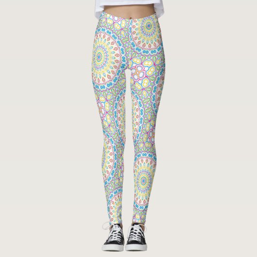 Leggings Multicolor coloré Mandala Motif (Devant)