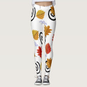 Leggings Multicolor Fall Feuilles géographiques (Devant)