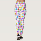 Leggings Multicolor Houndstooth+Motif blanc (Dos)