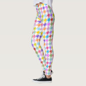 Leggings Multicolor Houndstooth+Motif blanc (Gauche)