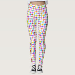 Leggings Multicolor Houndstooth+Motif Rpt blanc
