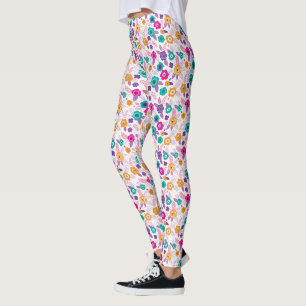 Leggings multicolore Beau motif à fleurs élégant