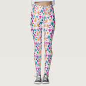 Leggings multicolore Beau motif à fleurs élégant (Devant)