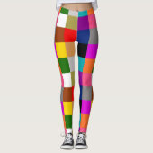 Leggings Multicolored Bold Color Blocks Design  (Devant)