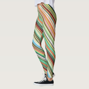Leggings multicolores diagonalement répartis