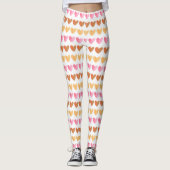 Leggings multicolores pour femmes | Design de coeu (Devant)