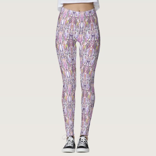 Leggings multicolores violets pour femmes (Devant)