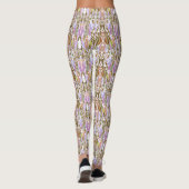 Leggings multicouleurs beige/violet pour femmes (Dos)
