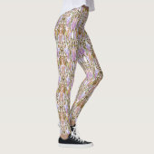 Leggings multicouleurs beige/violet pour femmes (Droite)