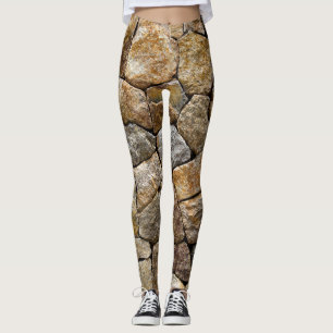 Leggings Mur en pierre de gravier : Design décoratif