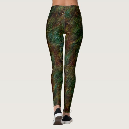 Leggings Mur vert et corail moucheté (Dos)
