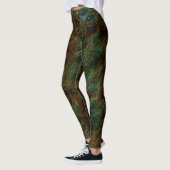 Leggings Mur vert et corail moucheté (Gauche)