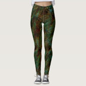 Leggings Mur vert et corail moucheté (Devant)