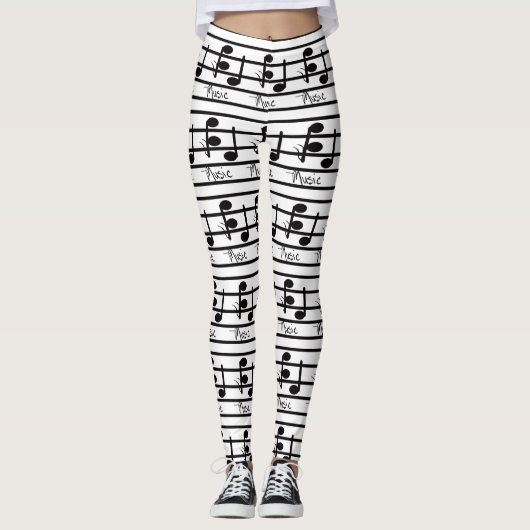 Leggings Musiciens de notes musicales de mode de style de (Devant)