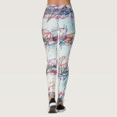 Leggings Musique couleur aquarelle Feuilles (Dos)