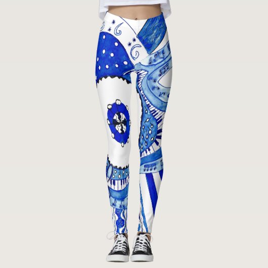 Leggings Musique de bleus (Devant)