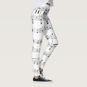 Leggings Musique de feuille blanche (Droite)