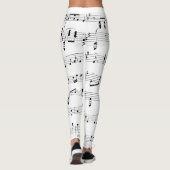 Leggings Musique de feuille blanche (Dos)