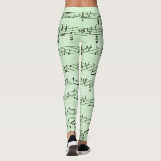 Leggings Musique de feuille verte (Dos)