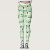 Leggings Musique de feuille verte (Devant)