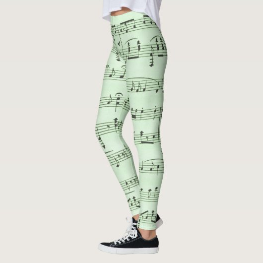 Leggings Musique de feuille verte (Gauche)