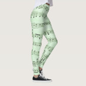 Leggings Musique de feuilles vertes (Droite)